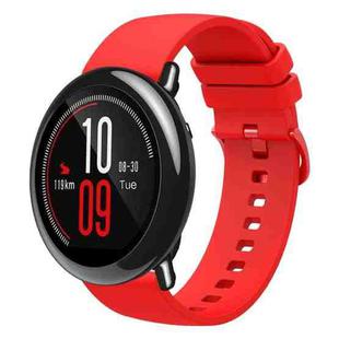 For Amazfit Pace 22mm Solid Color Soft Silicone Watch Band(Red)