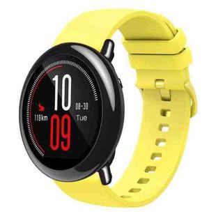 For Amazfit Pace 22mm Solid Color Soft Silicone Watch Band(Yellow)