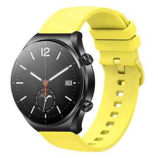 For Xiaomi Watch S1 22mm Solid Color Soft Silicone Watch Band(Yellow)