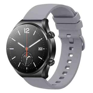 For Xiaomi Watch S1 22mm Solid Color Soft Silicone Watch Band(Grey)