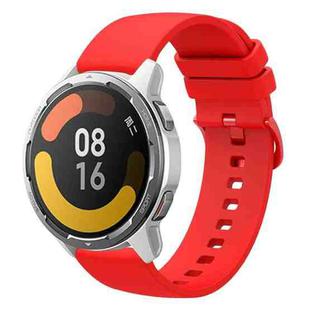 For Xiaomi Watch Color 2 22mm Solid Color Soft Silicone Watch Band(Red)