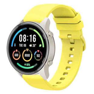 For Xiaomi Watch Sport 22mm Solid Color Soft Silicone Watch Band(Yellow)