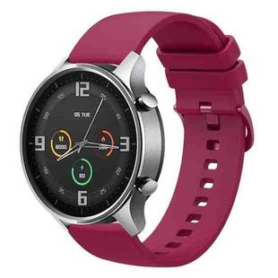 For Xiaomi Watch Color 22mm Solid Color Soft Silicone Watch Band(Wine Red)