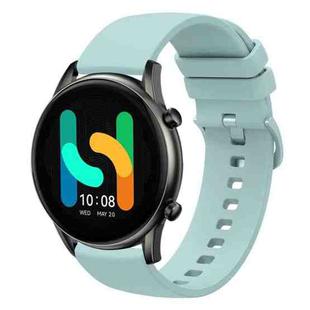 For  Xiaomi Haylou RT2 LS10 22mm Solid Color Soft Silicone Watch Band(Sapphire Green)