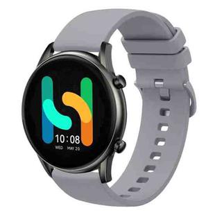 For  Xiaomi Haylou RT2 LS10 22mm Solid Color Soft Silicone Watch Band(Grey)