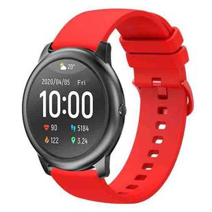 For Xiaomi Haylou RT LS05S 22mm Solid Color Soft Silicone Watch Band(Red)