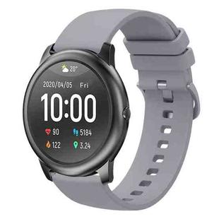 For Xiaomi Haylou RT LS05S 22mm Solid Color Soft Silicone Watch Band(Grey)