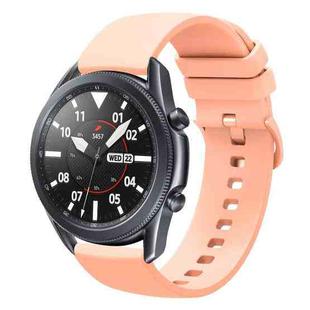 For Samsung Galaxy Watch3 45mm 22mm Solid Color Soft Silicone Watch Band(Pink)
