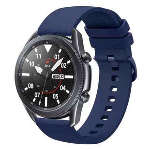 For Samsung Galaxy Watch3 45mm 22mm Solid Color Soft Silicone Watch Band(Navy Blue)