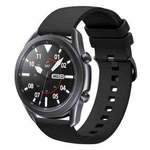 For Samsung Galaxy Watch3 45mm 22mm Solid Color Soft Silicone Watch Band(Black)