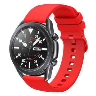 For Samsung Galaxy Watch3 45mm 22mm Solid Color Soft Silicone Watch Band(Red)
