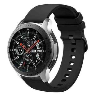 For Samsung Galaxy Watch 46mm 22mm Solid Color Soft Silicone Watch Band(Black)