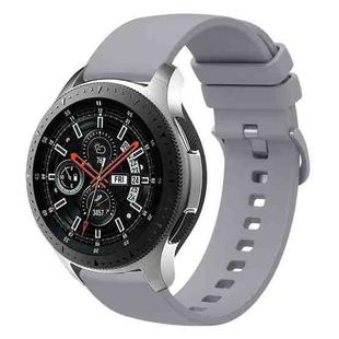 For Samsung Galaxy Watch 46mm 22mm Solid Color Soft Silicone Watch Band(Grey)