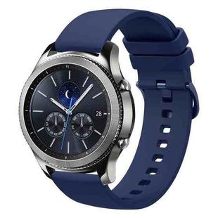 For Samsung Gear S3 Classic 22mm Solid Color Soft Silicone Watch Band(Navy Blue)