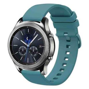 For Samsung Gear S3 Classic 22mm Solid Color Soft Silicone Watch Band(Pine Green)