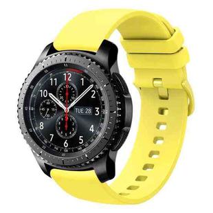 For Samsung Gear S3 Frontier 22mm Solid Color Soft Silicone Watch Band(Yellow)