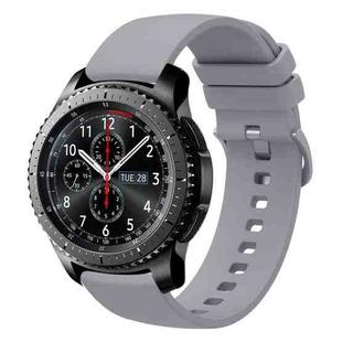 For Samsung Gear S3 Frontier 22mm Solid Color Soft Silicone Watch Band(Grey)