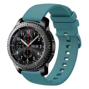 For Samsung Gear S3 Frontier 22mm Solid Color Soft Silicone Watch Band(Pine Green)