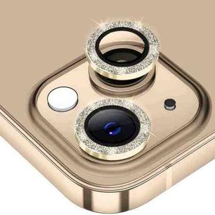 For iPhone 14 / 14 Plus ENKAY Glitter Rear Lens Aluminium Alloy Tempered Glass Film(Golden)