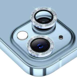 For iPhone 14 / 14 Plus ENKAY Glitter Rear Lens Aluminium Alloy Tempered Glass Film(Sierra Blue)