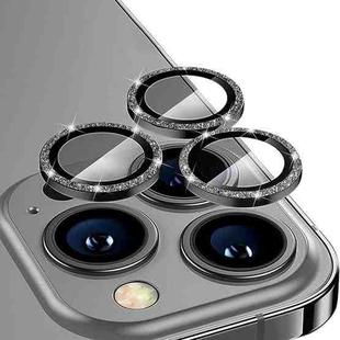 For iPhone 13 / 13 Pro ENKAY Glitter Rear Lens Aluminium Alloy Tempered Glass Film (Black)