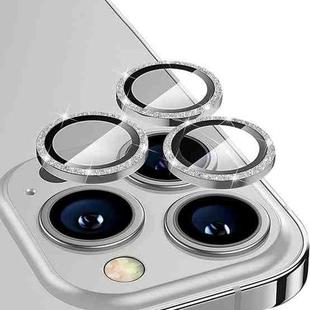 For iPhone 13 Pro / 13 Pro Max ENKAY Glitter Rear Lens Aluminium Alloy Tempered Glass Film (Silver)