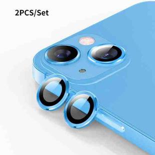 For iPhone 14 / 14 Plus ENKAY 9H Rear Lens Aluminium Alloy Tempered Glass Film(Blue)