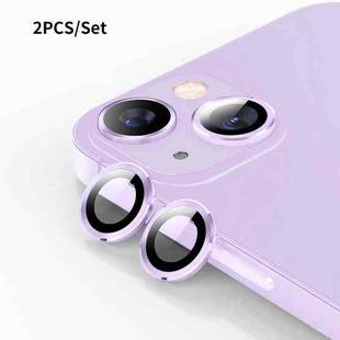 For iPhone 14 / 14 Plus ENKAY 9H Rear Lens Aluminium Alloy Tempered Glass Film(Purple)