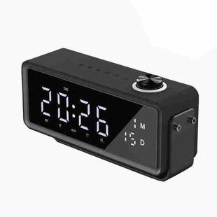 AEC K5 Mirror Alarm Clock Bluetooth Speakers with LED Light Support TF / FM(Black)