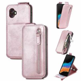 For Samsung Galaxy Xcover6 Pro Zipper Wallet Vertical Flip Leather Phone Case(Pink)