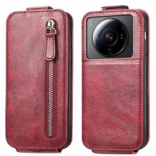 For Xiaomi 12S Ultra Zipper Wallet Vertical Flip Leather Phone Case(Red)