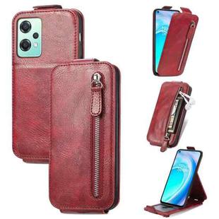 For OnePlus Nord CE 2 Lite 5G Zipper Wallet Vertical Flip Leather Phone Case(Red)