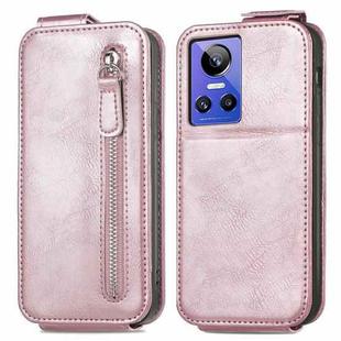 For Realme GT Neo 3 Zipper Wallet Vertical Flip Leather Phone Case(Pink)