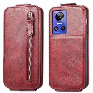 For Realme GT Neo 3 Zipper Wallet Vertical Flip Leather Phone Case(Red)