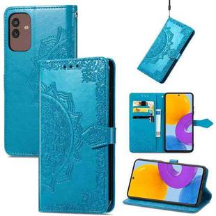 For Samsung Galaxy M13 5G Mandala Flower Embossed Leather Phone Case(Blue)