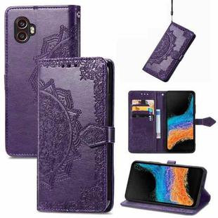 For Samsung Galaxy Xcover6 Pro Mandala Flower Embossed Leather Phone Case(Purple)