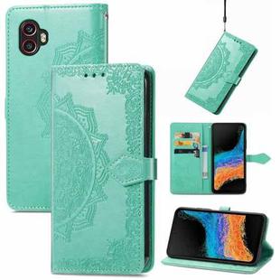 For Samsung Galaxy Xcover6 Pro Mandala Flower Embossed Leather Phone Case(Green)