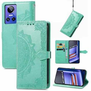 For Realme GT Neo 3 Mandala Flower Embossed Leather Phone Case(Green)