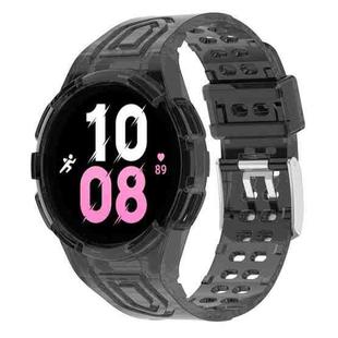 For Samsung Galaxy Watch5 44mm Armor Integrated TPU Double-Pin Buckle Smart Watch Band(Transparent Black)