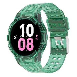 For Samsung Galaxy Watch5 44mm Armor Integrated TPU Double-Pin Buckle Smart Watch Band(Transparent Green)
