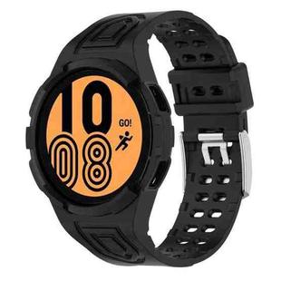 For Samsung Galaxy Watch4 44mm Armor Integrated TPU Double-Pin Buckle Smart Watch Band(Black)