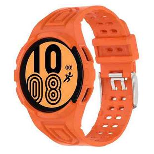 For Samsung Galaxy Watch4 44mm Armor Integrated TPU Double-Pin Buckle Smart Watch Band(Orange)