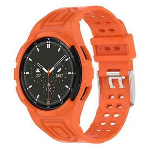 For Samsung Galaxy Watch4 Classic 46mm Armor Integrated TPU Double-Pin Buckle Smart Watch Band(Orange)