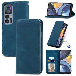 For TCL 30 5G / 30+ 5G Retro Skin Feel Magnetic Leather Phone Case(Blue)