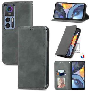 For TCL 30 5G / 30+ 5G Retro Skin Feel Magnetic Leather Phone Case(Gray)