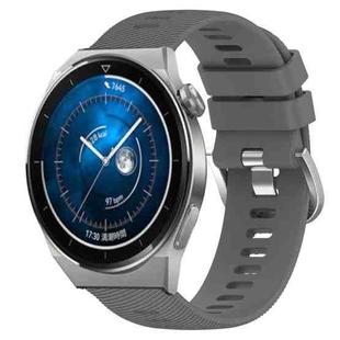 For Huawei Watch GT3 Pro 43mm 20mm Solid Color Soft Silicone Watch Band(Dark Grey)