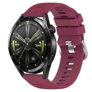 For Huawei Watch GT3 42mm 20mm Solid Color Soft Silicone Watch Band(Wine Red)