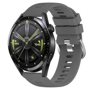 For Huawei Watch GT3 42mm 20mm Solid Color Soft Silicone Watch Band(Dark Grey)
