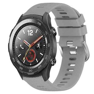 For Huawei Watch 2 20mm Solid Color Soft Silicone Watch Band(Grey)