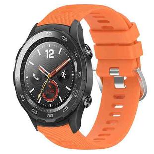 For Huawei Watch 2 20mm Solid Color Soft Silicone Watch Band(Orange)